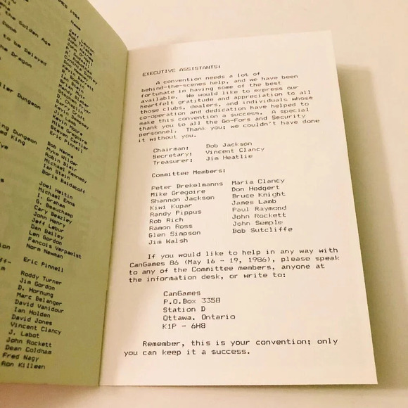 Vintage 1985 CanGames 85 Booklet Annual Gaming Convention - Picture 9 of 12